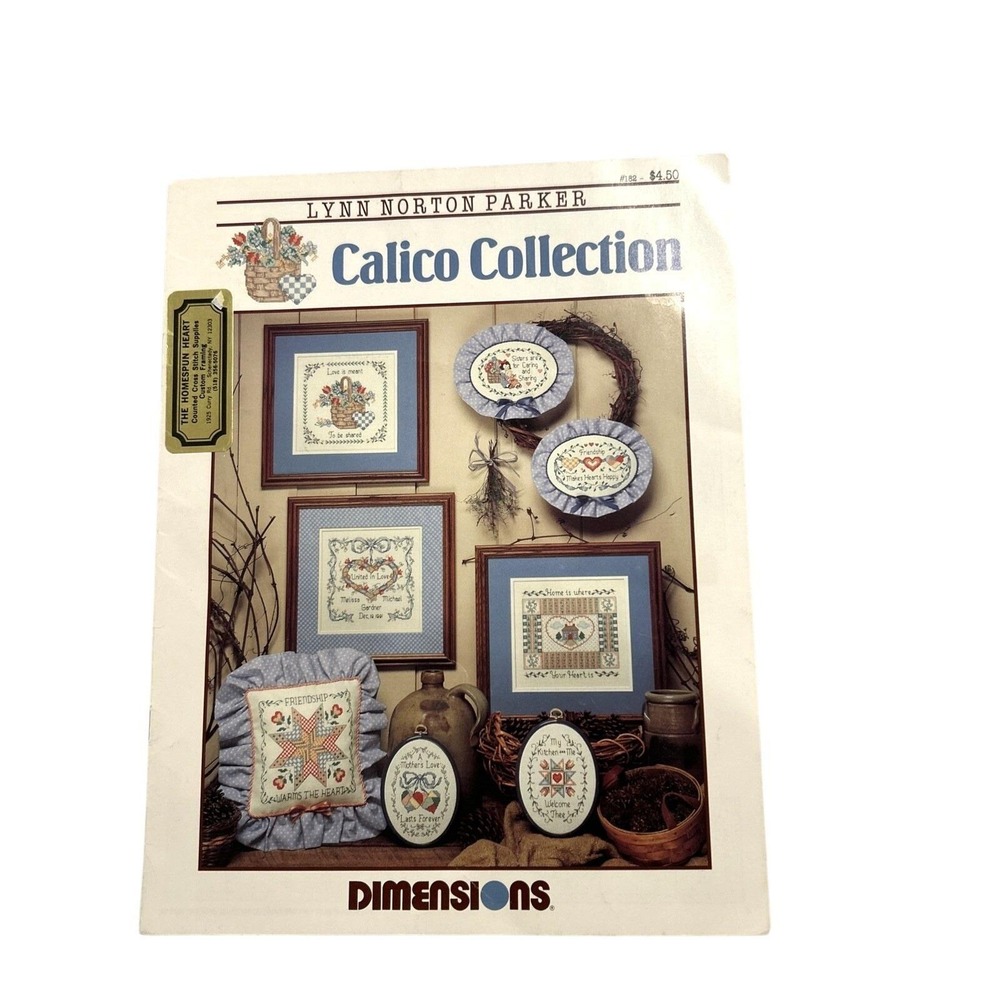 Dimensions Calico Collection Counted Cross Stitch Pattern Booklet Heart Country‎